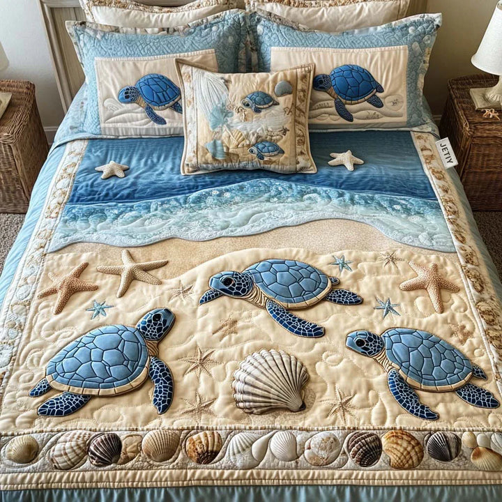 3-Piece Quilt Set - Ocean Waves