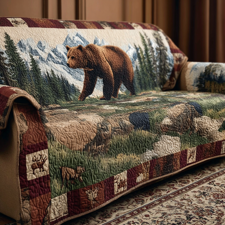 Everlee - Quilted Sofa Cover Bear