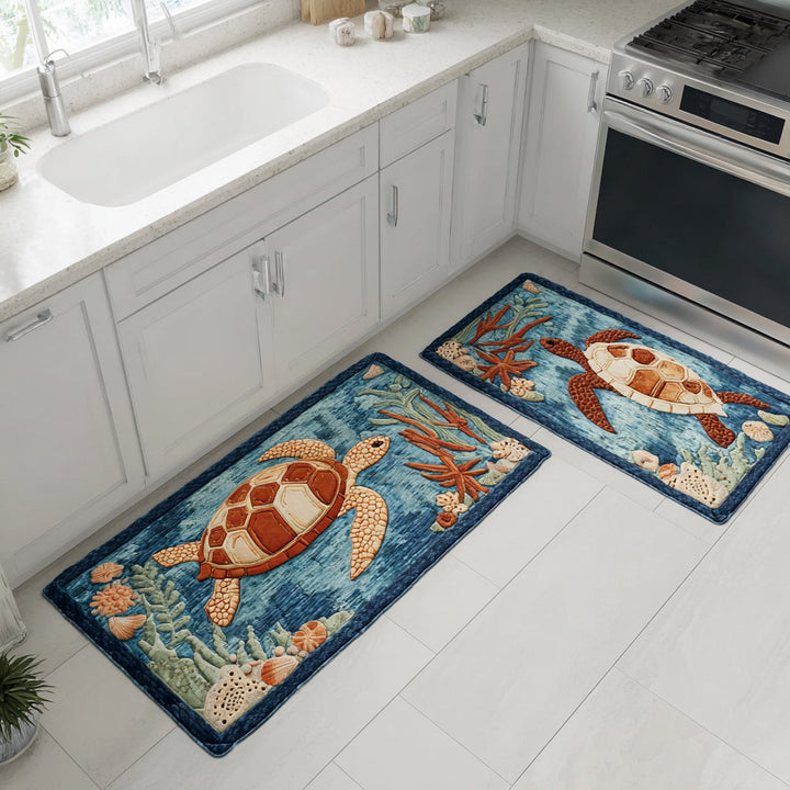 Madilyn - 2-Piece Kitchen Mat Set - Open Sea Waves