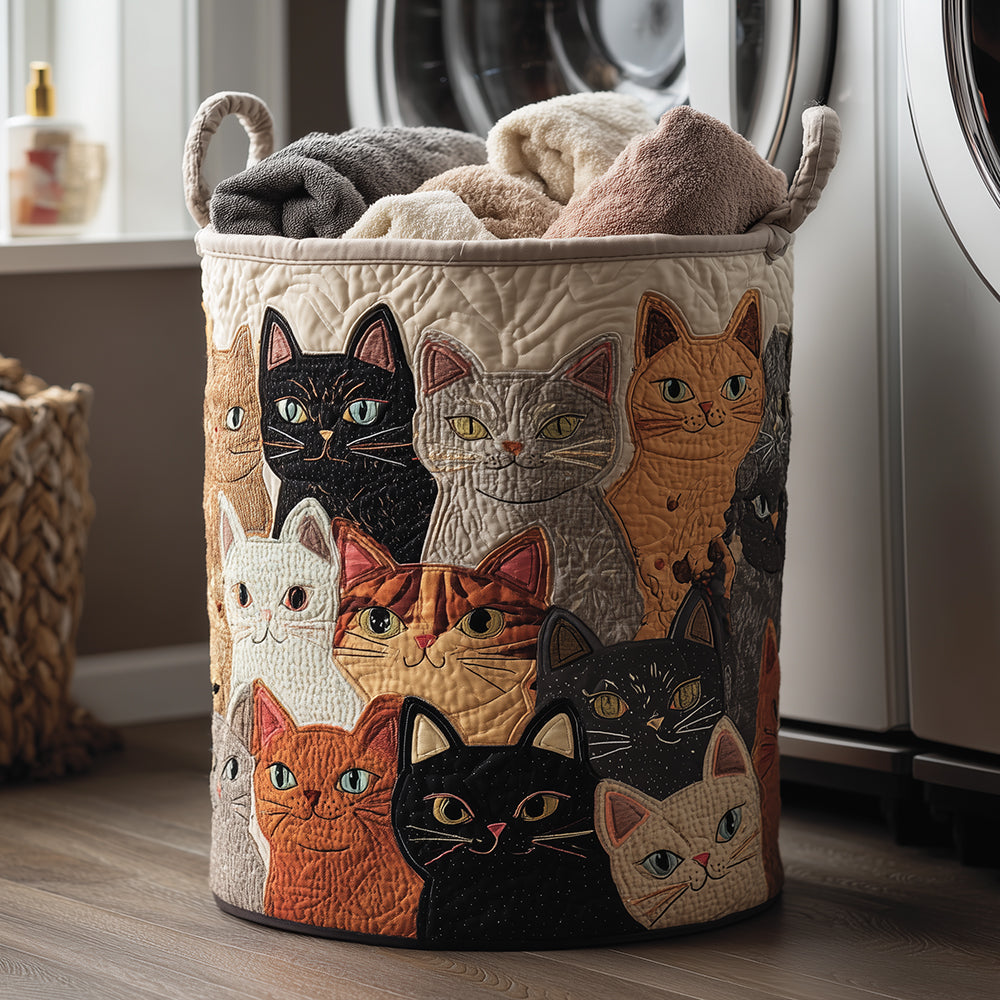 Quilted Laundry Basket - Cosy Purr