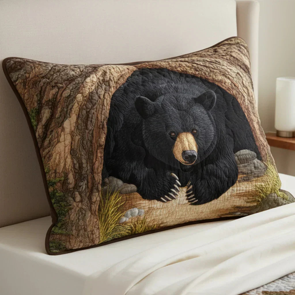 Quilted Decorative Pillowcase - Bear Sanctuary