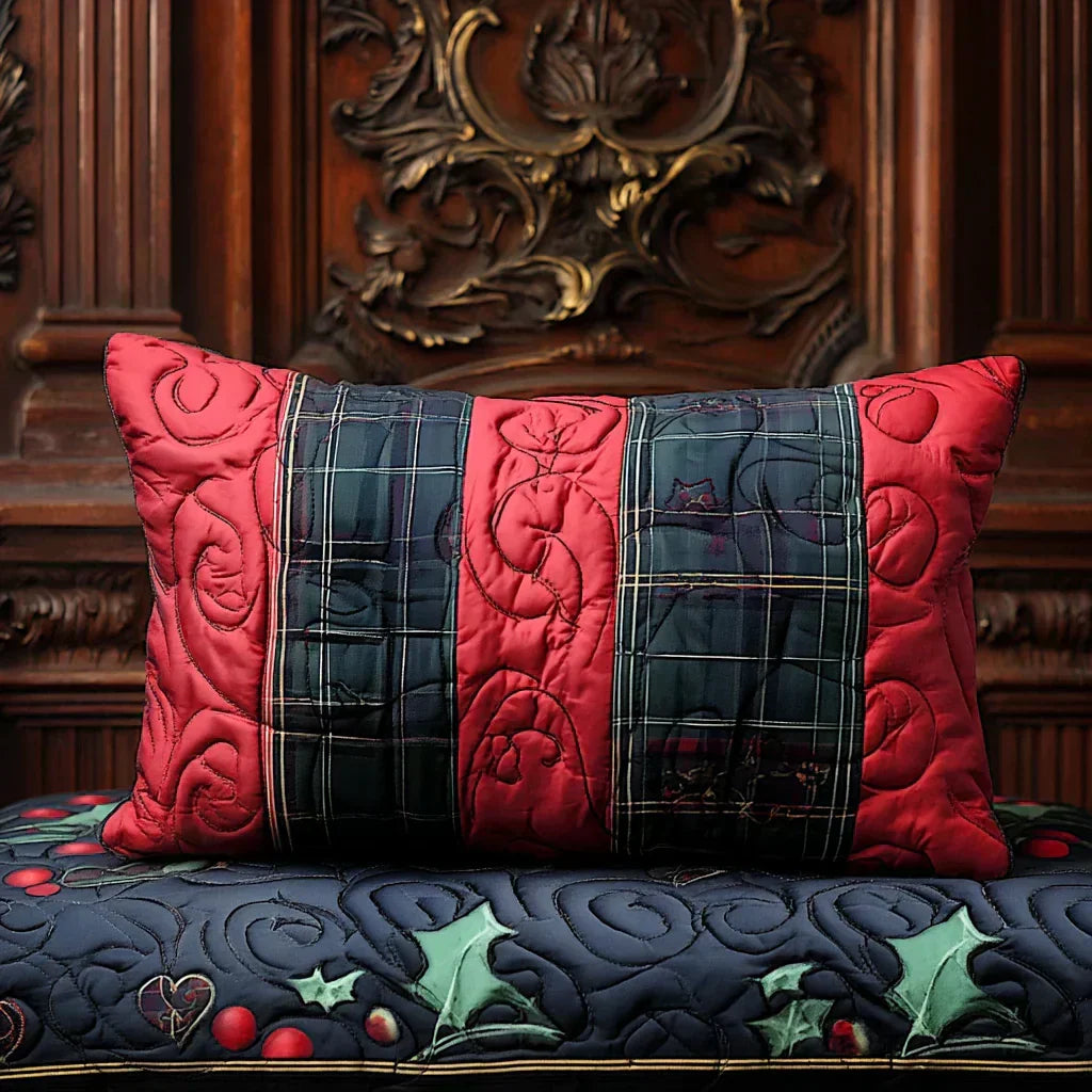 Quilted Decorative Pillowcase - Festive Heart
