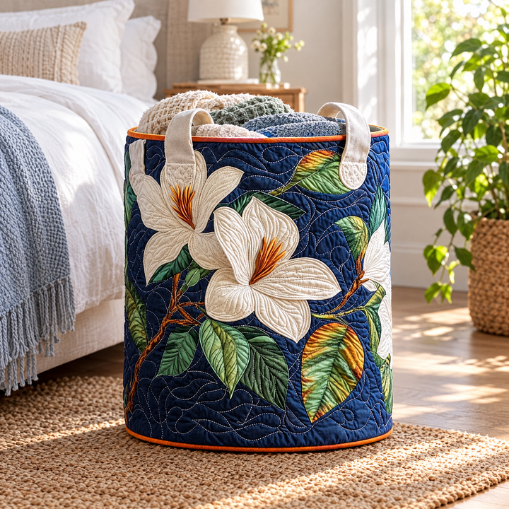 Quilted Laundry Basket - Soft Magnolia