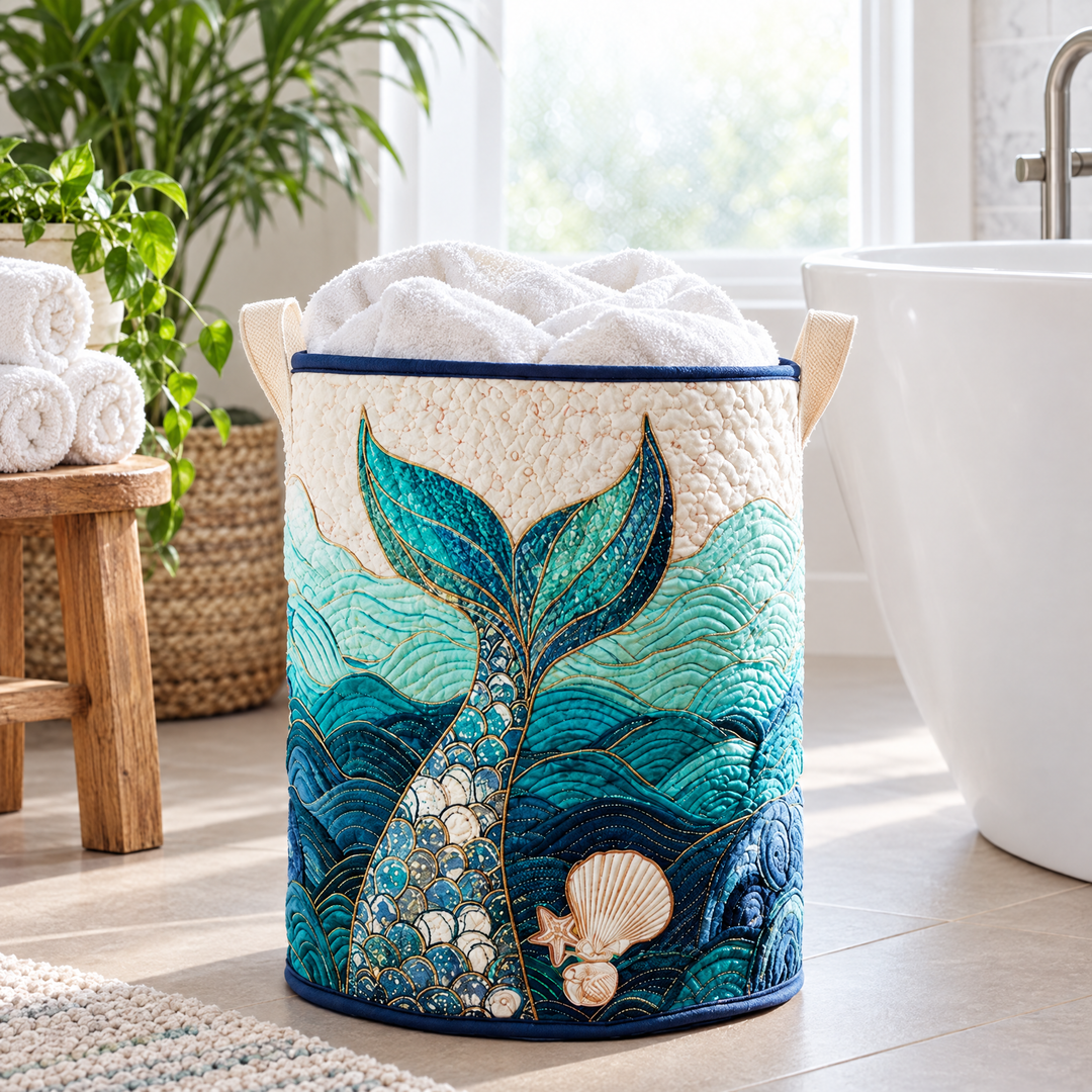 Quilted Laundry Basket - Mystic Stream