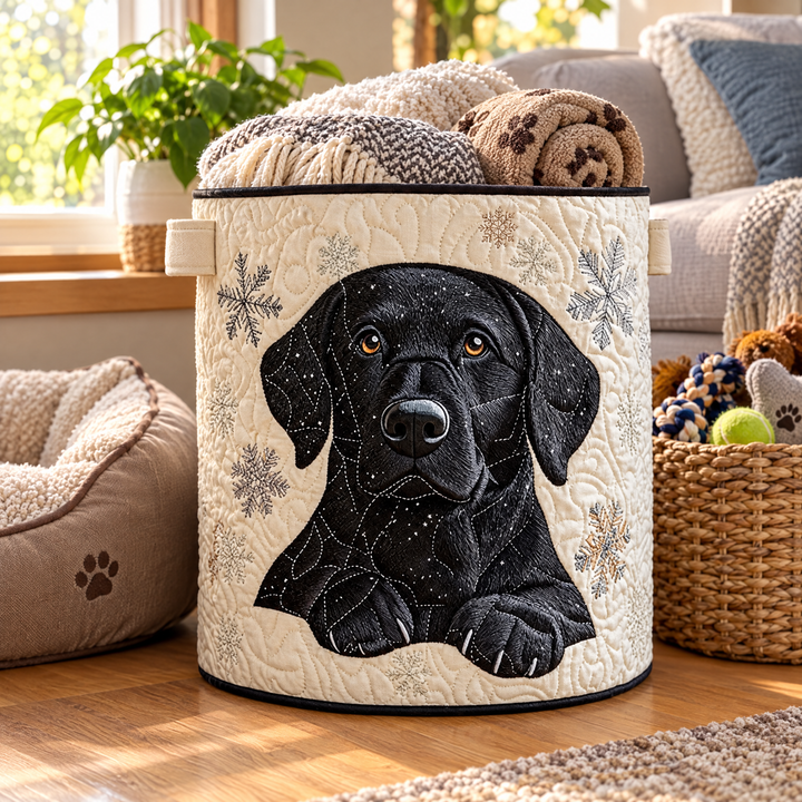 Quilted Laundry Basket - Snow Friends