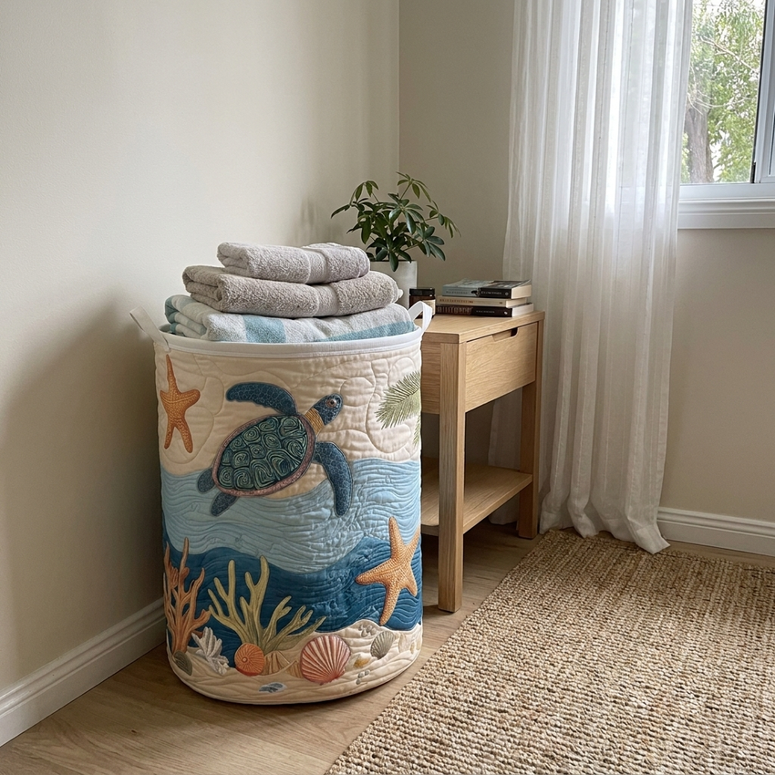 CORAL | COASTAL HARMONY LAUNDRY BASKET
